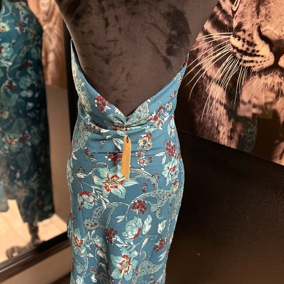 💕NWT- BEAUTIFUL BAND OF THE FREE TEAL HALTER DRESS SZ XS💕 - Picture 5 of 10